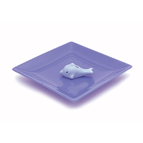 イルカが泳いでいるような ブルーの陶器の香皿です あわせ買い2999円以上で送料無料 低廉 安全 イルカ香立 陶器香皿
