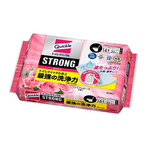 【送料お得・まとめ買い×9個セット】花王 Kao トイレクイックル ストロング プレミアムローズの香り つめかえ用 16枚 トイレ用そうじシート