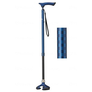 【あわせ買い2999円以上で送料お得】ケイ・ホスピア 愛杖 楽スマ スリーベース ブルー