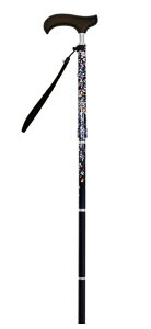 夢ライフステッキ スリムネック 折畳 スリムタイプ(柄) リーフネイビー 1本+替ゴム1個付/4967991501281/長さ 3.5cm〜83.5cm 太さ 上19φmm 下16φmm重量 290g