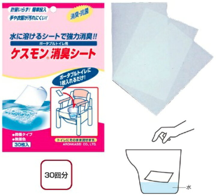 楽天市場】サッと溶けて約24時間消臭！ ポータブル トイレ 用 ケスモン 