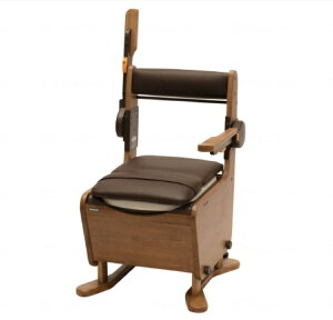 家具調トイレ【座楽】ひじ掛けはねあげ ミディアムブラウン PN-L23416MB 脱臭プラスチック便座 介護 排泄 ポータブルトイレ パナソニック