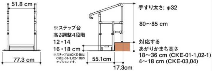 楽天市場】【矢崎化工】あがりかまち用たちあっぷ CKE-01-1 両手すり 