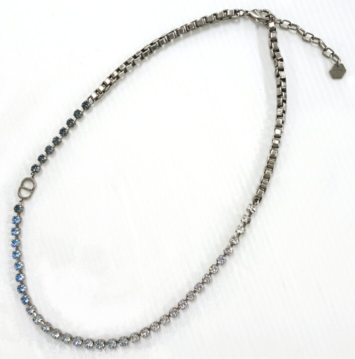 楽天市場】【中古】Dior ディオール GRADIENT BLUE CRYSTALS NECKLACE 