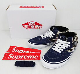 【中古】 Supreme × VANS シュプリーム バンズ Skate Half Cab '92 Leopard Navy 27cm VN0A5KYANVY スケート ハーフ キャブ レオパード ネイビー 【メンズ】【靴/スニーカー】【米子店】