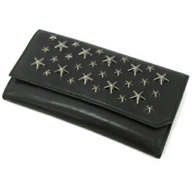 【中古】JIMMY CHOO ジミーチュウ BIKER LEATHER WITH STARS バイカー レザー ウィズ スターズ 2つ折り長財布【ブランド】【山城店】