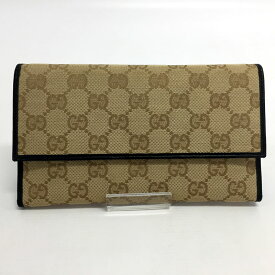 【中古】GUCCI グッチ GGキャンバス 3つ折り長財布【ブランド】【山城店】