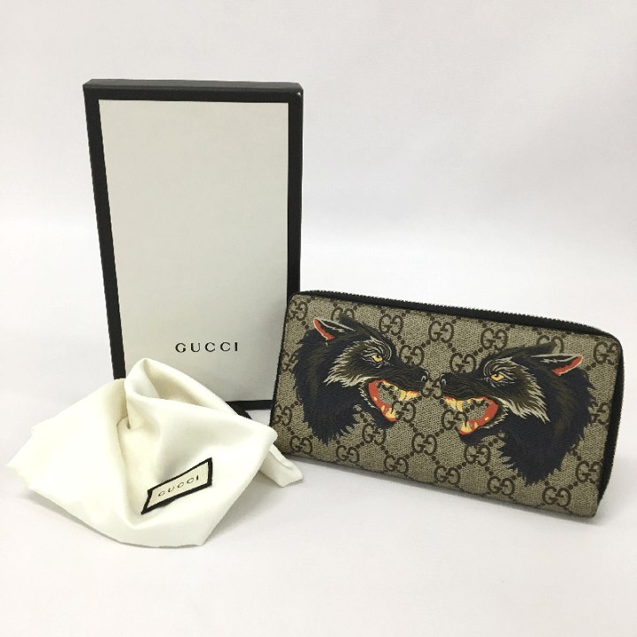 新品未使用希少品グッチ　ダブルウルフ　長財布ラウンドファスナー　GGスプリーム 楽天市場】【中古】GUCCI グッチ ダブルウルフ GGスプリーム