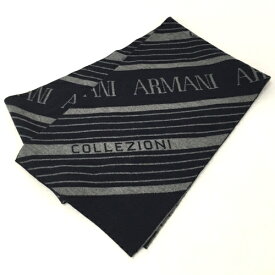 【中古】Armani Collezioni アルマーニ コレツィオーニ ストライプ マフラー【服飾小物】【山城店】