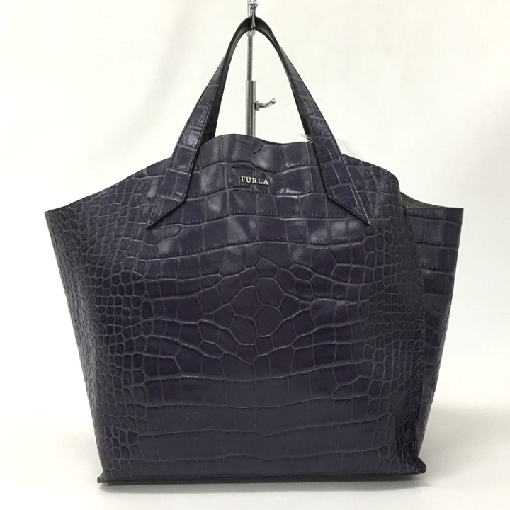 楽天市場】【中古】FURLA フルラ クロコ 型押し トートバッグ 