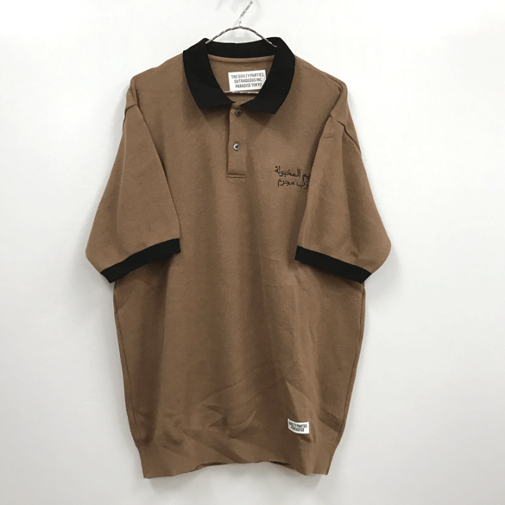 最終値下げ❗️wacko maria ニットポロシャツ WACKO MARIA/STRIPED JACQUARD SUMMER KNIT POLO SHIRT（BLACK