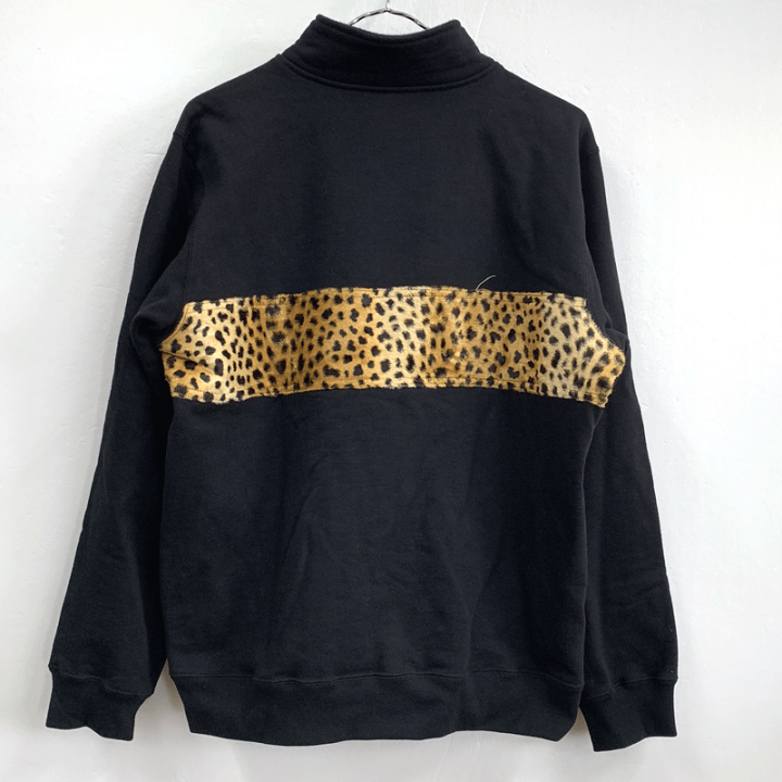 美品☆レオパード柄レーヨン混】シュプリームハーフジップパーカー即
