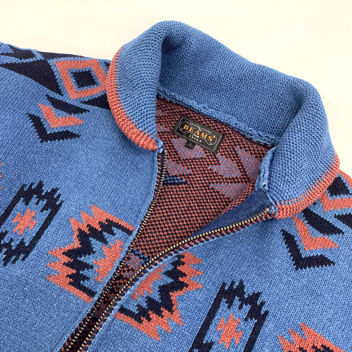 【未使用】完売品 ビームスプラス BEAMS + インディゴカーディガン L BEAMS PLUS（ビームス プラス）Cardigan Indigo Patchwork Like