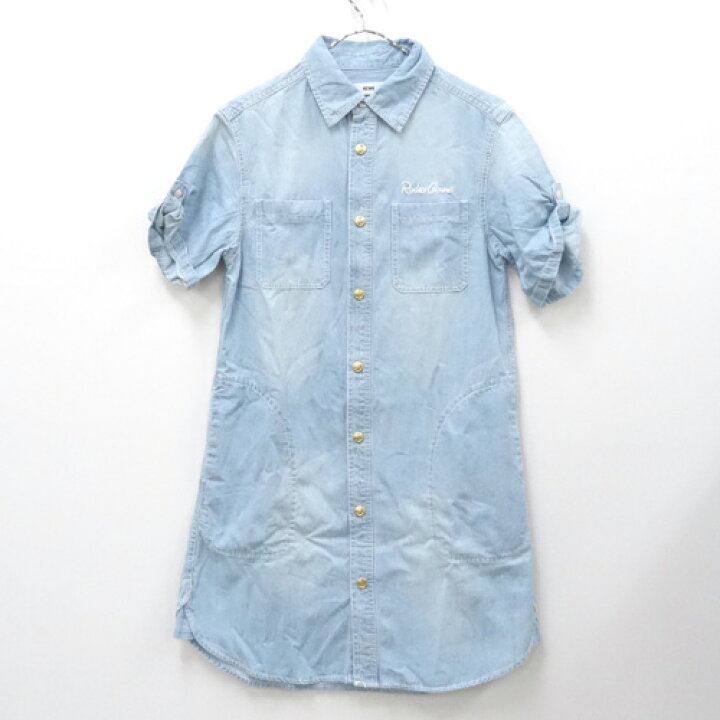 楽天市場 中古 レディース 古着 Rodeo Crowns ロデオクラウンズ デニムシャツワンピース 品番 49sr30 1190 サイズ S カラー ブルー系 デニム S S 山城店 開放倉庫