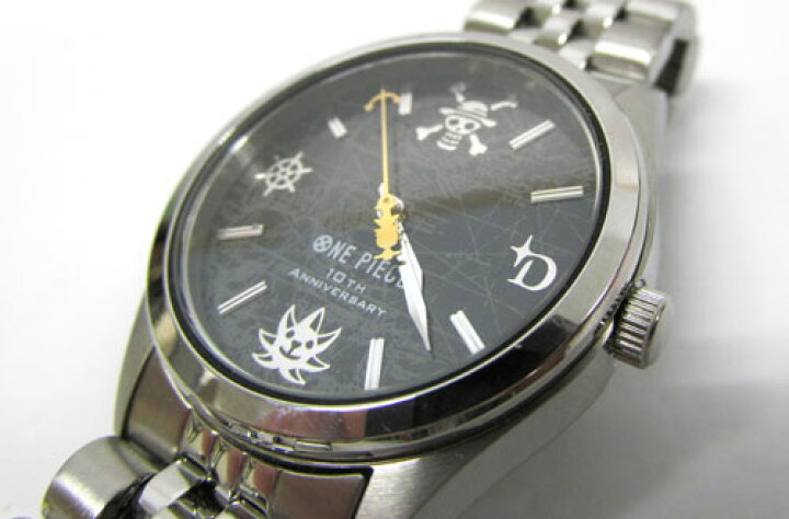 楽天市場 中古 One Piese 10th Anniversary ワンピース 10周年記念 黄金の指針 ゴールデンポース 9999本限定 時計 シルバー クォーツ 腕時計 ウォッチ 服飾小物 山城店 開放倉庫