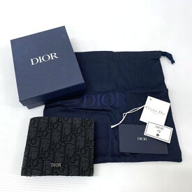【中古】《美品》Dior ディオール オブリーク ジャガード コンパクトウォレット 2つ折り財布《ブランド・山城店》
