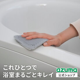 アズマ公式 両面使える ブラシスポンジ 浴室用 W繊維 × ツンツンブラシ 水だけでキレイ！ お風呂掃除 両面タイプ 浴室ブラシ 浴室 お風呂掃除 風呂掃除 ブラシ 浴室 お風呂 風呂 風呂場 スポンジ バススポンジ 床 浴槽 【マンスリーSALE】