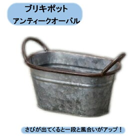 送料無料 アンティークオーバルM　穴無し　6個セット　ブリキポット エイチツーオー 北海道・沖縄・離島出荷不可