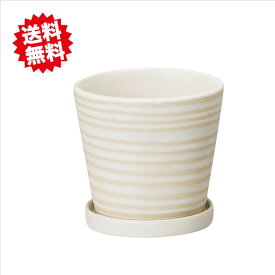 送料無料 パステルホルベL ホワイト 鉢皿付 穴有り 6セット 陶器鉢 北海道・沖縄・離島出荷不可