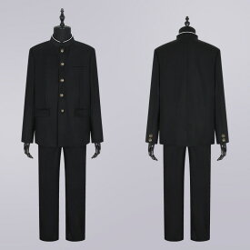 学生服 上下セット 超黒ハイグレード 洗濯機丸洗い 上着 ズボン 形態安定 スリム体 全国標準型 男子 冬 制服 黒 メンズ 詰襟 ラウンド襟 学ラン 送料無料