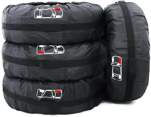 タイヤカバー 車用 タイヤ 収納袋 防水 防塵 紫外線 劣化防止 210D 420D 厚手 タイヤトート 取手付き 持ち運び便利 2本セット