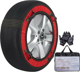 2024新改良 タイヤチェーン 布製 タイヤチェーン スノーソックス 非金属 タイヤチェーン スノーチェーン 布製 タイヤソックス 簡単装着 軽量 静音 滑り止め 軽自動車 チェーン ジャッキアップ不要 チェーン規制対応