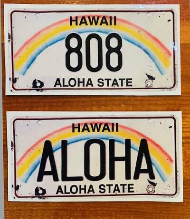 楽天市場 O Hawaiian ナンバープレート風 ステッカー 808 Aloha シール ハワイアン雑貨 ハワイアンインテリア ハワイアン ハワイステッカー ハワイシール 文房具 ディケールステッカー サーフィン 西海岸 ビーチ O Kai Lani Aloha カイラニアロハ