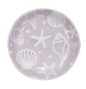 ○o。 ハワイアン シェル&スターフィッシュ柄 【マルチプレート】パープル ハワイアン雑貨・ハワイアンインテリア 西海岸風 西海岸インテリア カリフォルニア 結婚祝い 引っ越し祝い ハ