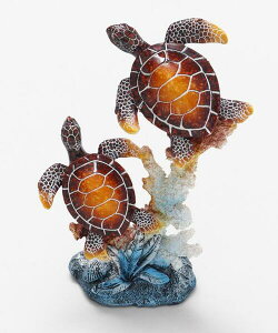 ○o。【新作】ハワイアン スイム ホヌ フィギュア 2匹 (M) 海亀 置物 オブジェ ハワイアン雑貨 ハワイアンインテリア ハワイ雑貨 ホヌ雑貨 玄関 守り神 リアル おもちゃ 可愛いインテリア プ