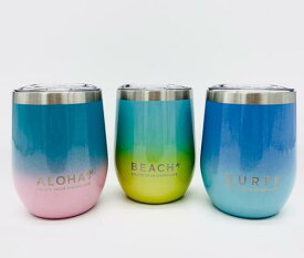 ○o。新作 HALEIWA グラテーションタンブラー 蓋付 360ml ハワイアン ALOHA ステンレスタンブラー カップホルダー コップ マグボトル 日用品 キッチン雑貨 キッチン用品 ハワイアン雑貨* 魔法瓶 西海岸風 ビーチ 海 ハワイアンインテリア マグカップ。o○