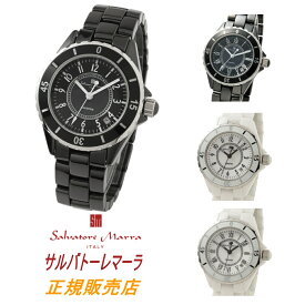 サルバトーレマーラ 腕時計 SM23103 シリーズ Salvatore Marra 39×39mm（リュウズ除く）3気圧防水 ミネラルクリスタルガラス セラミックベルト 1年保証付き