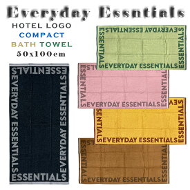 【LOGO HOTEL】 コンパクトバスタオル1枚（50cm x 100cm)Everyday Essentials ロゴ ホテル ジャガード織りでのデザイン！