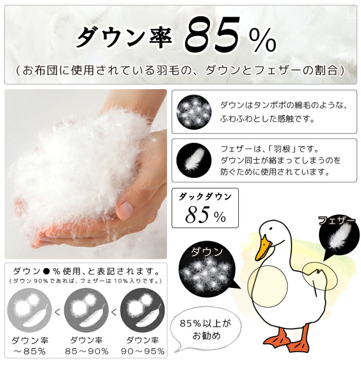 楽天市場】【2500円光触媒加工無料】羽毛合掛け布団 ホワイトダック 