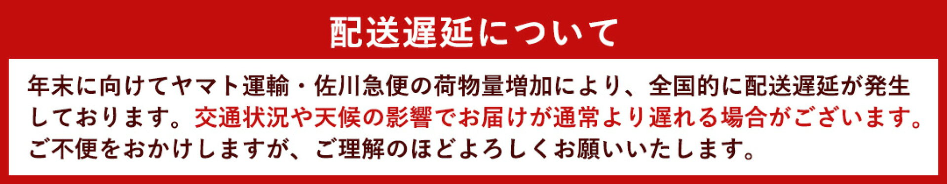 配送遅延について（25年12月）