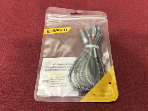 I[fBIpP[u RCA Audio Cable Jack 3.5mm to 2 RCA TV PC music 1m dark grey DF O[