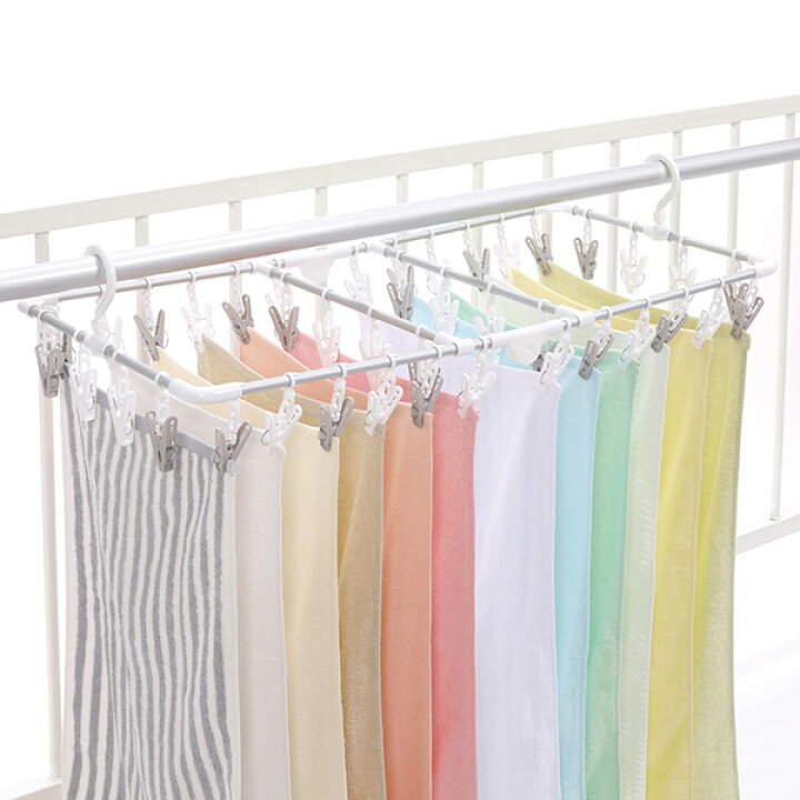 【スーパーSALE限定10%OFF】ピンチハンガー 40ピンチ付洗濯ハンガー 低竿対応 アルミ 洗濯物干し 洗濯干し 傾かない ベランダ タオルハンガー 物干しハンガー ハンガー フック マンション タオル 洗濯ばさみ 送料無料 MS TOWA-zakka MISSLO スタンダードハンガー SPJ-152-40P 物干しハンガー、ピンチ