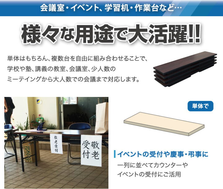 楽天市場】4台セット 会議用テーブル 折りたたみテーブル 会議テーブル 