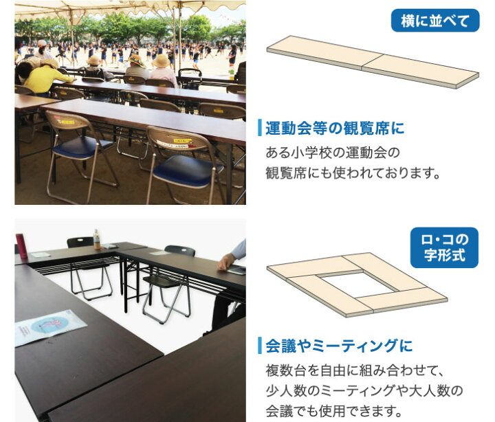 楽天市場】4台セット 会議用テーブル 折りたたみテーブル 会議テーブル 