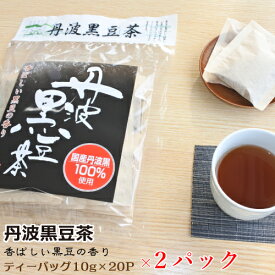 2個セット 丹波黒豆茶 200g（10g×20P）×2個　国産丹波黒100%使用 ティーバッグ 送料無料 [TKI] 丹波黒 国産 黒豆 黒大豆 お茶 黒豆茶 香ばしい 無浸漬焙煎 イソフラボン アントシアニン 優良品種丹波黒 メール便