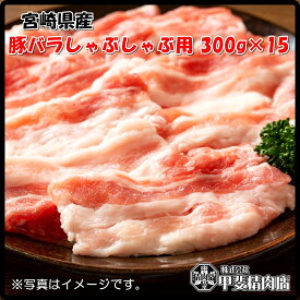 [4536]【送料無料】宮崎県産豚バラしゃぶしゃぶ用300g×15袋 うすぎり スライス 豚バラ 豚ばら 国産 九州産 豚 豚肉 しゃぶしゃぶ 鍋 料理 おかず 簡単 お手軽 おうちごはん お歳暮 お中元 おうち時間 お買い得【当店オススメ】【売れ筋】