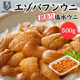【鮮度抜群！高品質と低価格は老舗加工業者ならでは】 ウニ 「訳あり 無添加 塩水生うに」塩水 500g 樺太・沿海州・北方四島産エゾバフンウニ 雲丹 天然 ミョウバン不使用 お買い得 うにの匠マルヒラ渡邊水産
