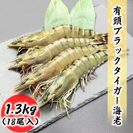 大サイズ 有頭海老 18尾 1.3kg ブラックタイガー BT ブラック 海老 エビ お取り寄せ 食品 冷凍便 プロ愛用