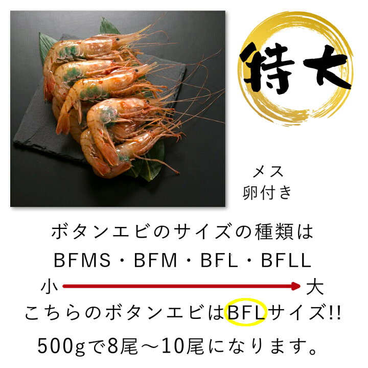 楽天市場 1日限定クーポンあり ボタンエビ 卵 付き 特大 500g 2セット 1kg お買い得 エびの王様 えび 蝦 海老 刺身 ギフト 北海道 海産物 お取り寄せ 無添加 お取り寄せグルメ クール便 送料別 海鮮小樽 楽天市場 1日限定クーポンあり ボタンエビ 卵 付き 特大 500g 2セット 1kg お買い得 エびの王様 えび 蝦 海老 刺身 ギフト 北海道 海産物 お取り寄せ 無添加 お取り寄せグルメ クール便 送料別 海鮮小樽