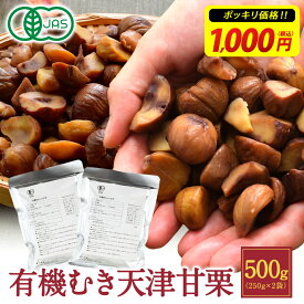 有機 天津甘栗 むき栗 500g (250g ×2袋) 割れ【送料無料】［メール便］【2～3営業日以内に出荷】むき 栗 くり クリ マロン 天津 甘栗 あまぐり 有機 オーガニック 有機JAS 割れ 訳あり わけあり ワケあり 砂糖不使用 水あめ不使用 大容量 お徳用