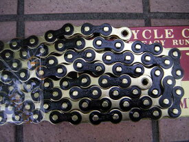 自転車 チェーン BMX シングルスピード IZUMI 1/8" BK-GOLD chain (JB-G) ピストチェーン 日本製 強いチェーン イズミ　チェーン【厚歯チェーン】日本製 ブラック＆ゴールド チェーン【メール便可能】