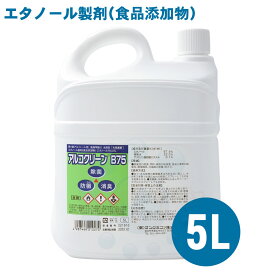 アルコール除菌剤 アルコクリーンB75 5L 食品添加物 業務用 日本製 除菌 消臭 防カビ 衛生 食品工場 サンケミファ ウイルス対策