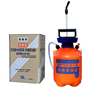 白アリスーパー21 低臭性18L 無着色 クリア+4L専用噴霧器セット