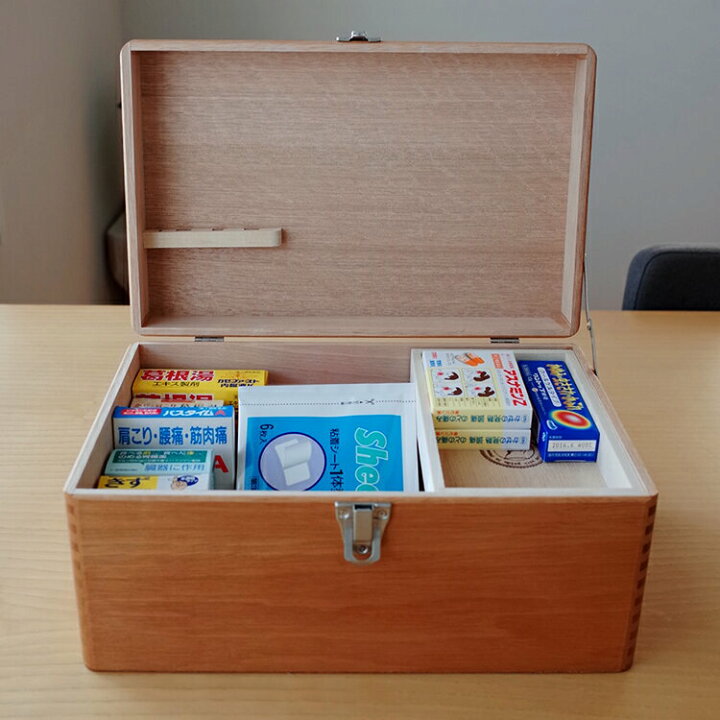 楽天市場】ツガの救急箱 Lサイズ 倉敷意匠【薬箱 木箱 収納ボックス 