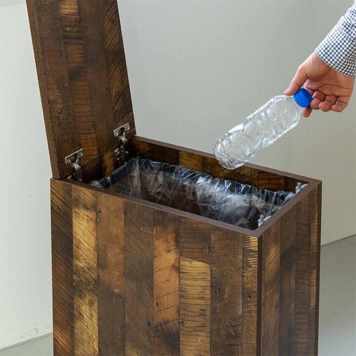 楽天市場 ヴィンテージ風 木製 ダストボックス ゴミ箱に見えない ごみ箱 ゴミ箱 ふた付き 蓋 フタ キャスター付き 45l 大容量 分別 スリム おしゃれ 男前 カッコいい 高級感 リビング ダイニング キッチン インテリア 西海岸 インダストリアル かっこいい おしゃれ家具