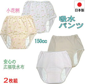 吸水パンツ（2枚組）女性用 失禁 尿モレ対策 吸水150cc 超売れ筋品 日本製